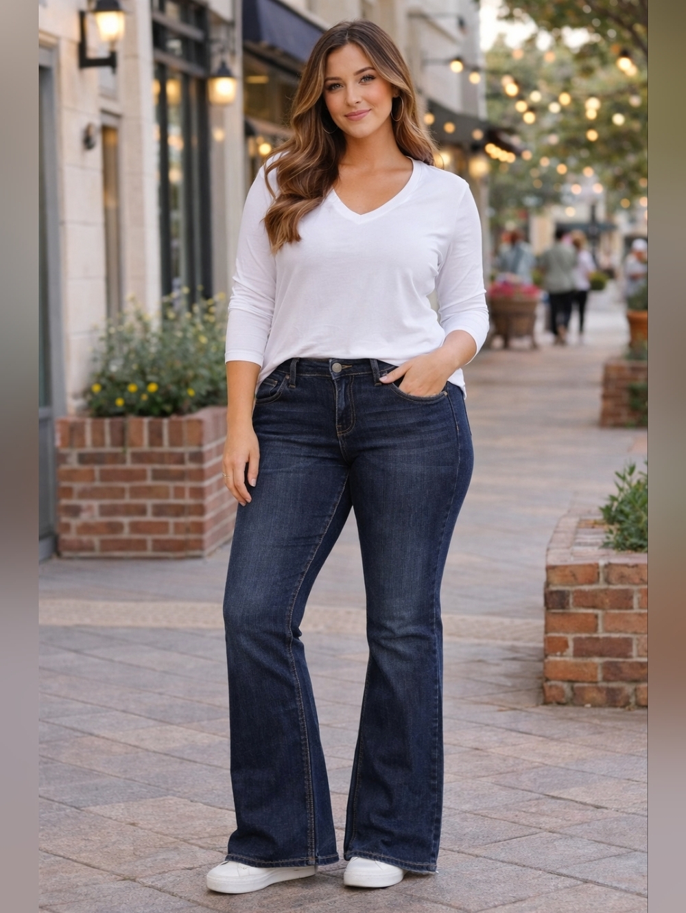 Lane Bryant Mid Rise Bootcut Jeans Size 18 Regular Dark Wash Stretch Denim